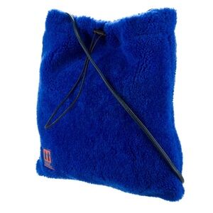 Blue Shearling Crossbody Bag